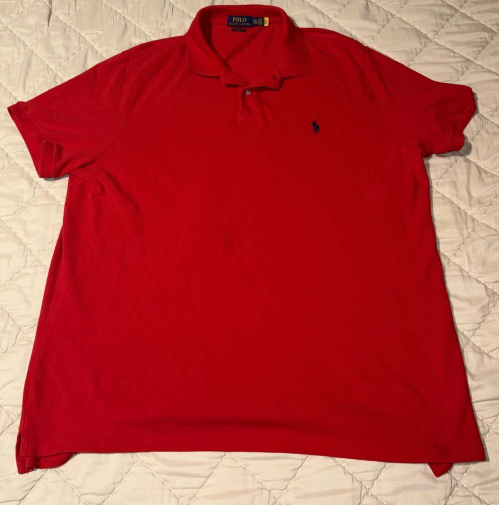 Polo Ralph Lauren Red Classic Fit Mesh Polo Shirt XXL